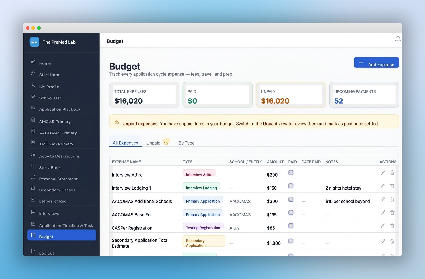 Budget Tracker preview