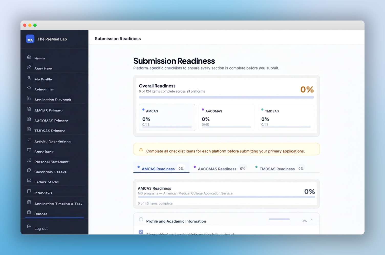 Submission Readiness preview